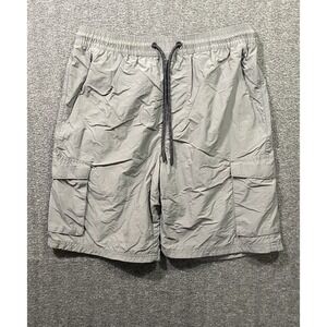 CSG Mens Gray Drawstring Cargo Shorts Size M Mesh Lined Casual Hiking Travel